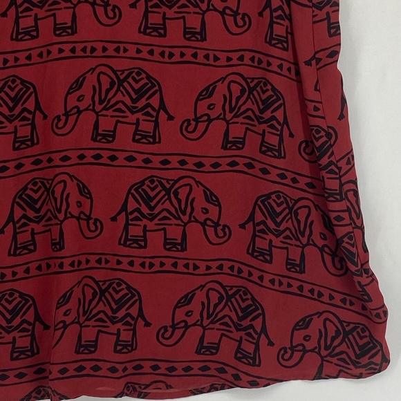 Forever 21 Juniors Size Small Sleeveless Tunic Top Rust Red Black Elephant Print - Picture 3 of 8